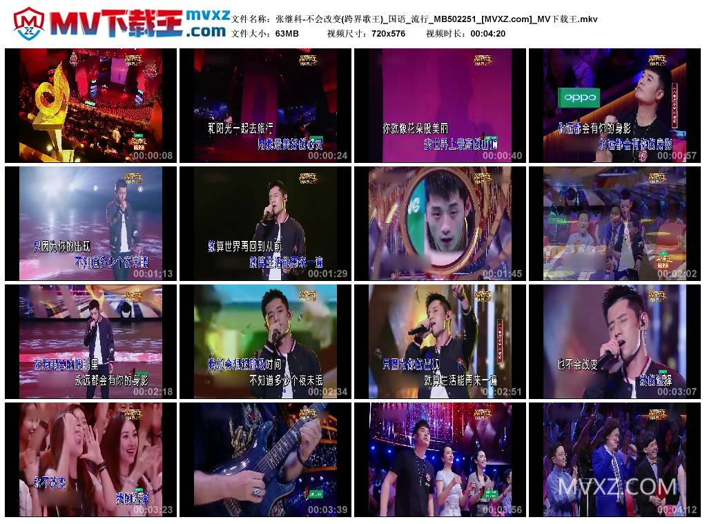 张继科-不会改变(跨界歌王)_国语_流行_MB502251